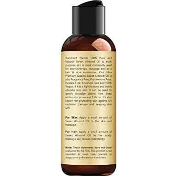 Sweet Almond Oil - Pure Natural 4 Fl Oz Carrier Oil