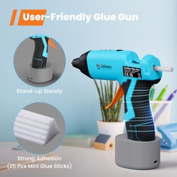 GoGonova Cordless Glue Gun - 15s Heat Up, Safe & Easy to Use