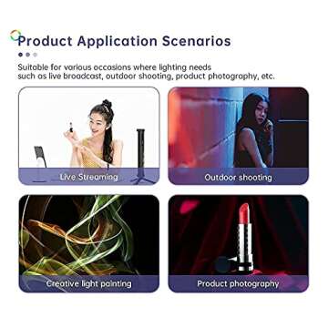 Handheld RGB LED Tube Light with App Control and Dimming