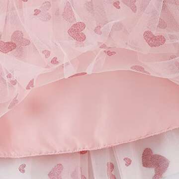 Valentine's Day Baby Girl Tulle Dress Kids Heart Tutu Skirt Lace Sleeveless Princess Sundress (Pink,3-4T)