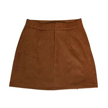 Meyeeka Woman's Vintage Criss Cross High Waist Party Evening Mini Skirt Khaki M