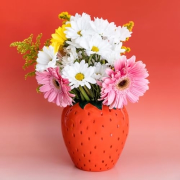 ban.do Strawberry Vase - Cute Decorative Ceramic Vase