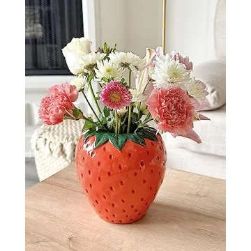 ban.do Strawberry Vase - Cute Decorative Ceramic Vase
