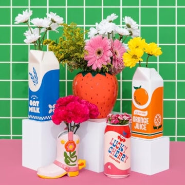 ban.do Strawberry Vase - Cute Decorative Ceramic Vase