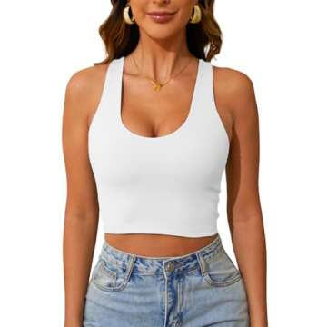CYVESOULA Trendy Crop Tops for Women U Neck Sleeveless