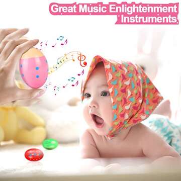 Easter Eggs, Touber Maracas Egg Shakers for Kids Easter Toys for Babies Easter Gifts for Toddler Toys for 3 4 5 Year Old Boys Girls Gifts for 3-5 Year Old Boys Girls Easter Basket Stuffers for Kids