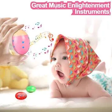 Easter Eggs, Touber Maracas Egg Shakers for Kids Easter Toys for Babies Easter Gifts for Toddler Toys for 3 4 5 Year Old Boys Girls Gifts for 3-5 Year Old Boys Girls Easter Basket Stuffers for Kids