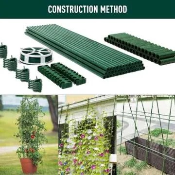 MAXPACE 125pcs Garden Stakes Kit: Includes 40 Sets of Fiberglass Plant Sticks Supports & Accessories for DIY 4ft, 5ft, 6ft, 7ft Stakes for Tomato, Vegetables, Indoor & Outdoor Gardening Supplies