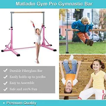 Matladin Horizontal Gymnastics Bars for Kids - Safe & Adjustable