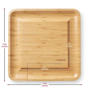 Casafield Bamboo Cheese Board and Knife Gift Set, Wooden Charcuterie Board Meat and Cheese Platter for Entertaining, Housewarming, Birthday, Wedding
