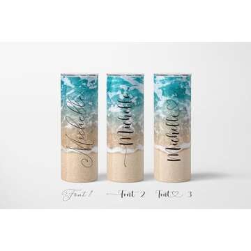 Personalized 20oz Beach Tumbler | Custom Insulated Travel Cup
