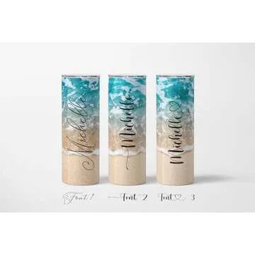 Personalized 20oz Beach Tumbler | Custom Insulated Travel Cup