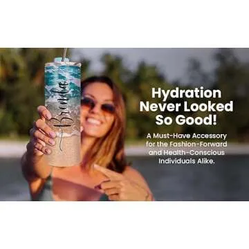 Personalized 20oz Beach Tumbler | Custom Insulated Travel Cup