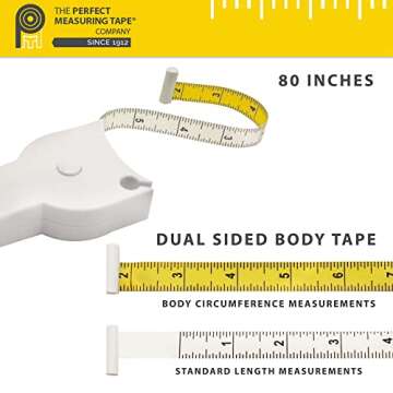Perfect Body Tape Measure - 80 Inch Automatic Telescopic Tape Measure - Retractable Measuring Tape for Body: Waist, Hip, Bust, Arms, and More (Green - 80 inch)