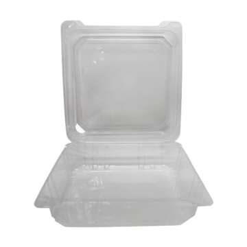 Karat Clamshell Take Out Food Containers [9"x9" - 200 ct] Durable, Stackable, Crack-Resistant To Go Boxes | Translucent