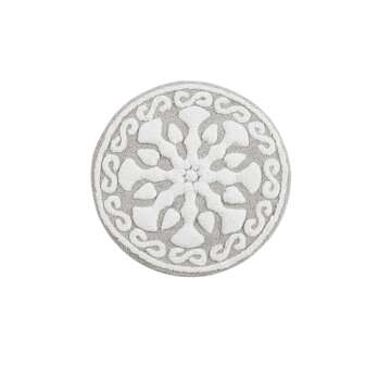 Madison Park Casablanca 100% Cotton Tufted Bathroom Rugs Luxurious Plush Medallion Floral Pattern Bath Mat Absorbent, Quick Dry, Spa Design Shower Room Décor, Round 25", Taupe