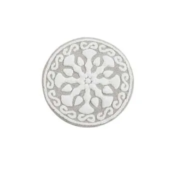 Madison Park Casablanca 100% Cotton Tufted Bathroom Rugs Luxurious Plush Medallion Floral Pattern Bath Mat Absorbent, Quick Dry, Spa Design Shower Room Décor, Round 25", Taupe