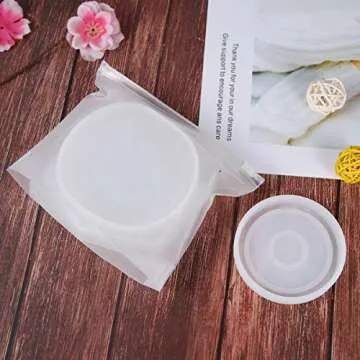 DIY Coaster Silicone Mold, Pack of 4 Resin Molds for Casting Eco-Friendly Sturdy Hexagon Square Round Mold Bottom Bracket for Casting with Resin,Concrete,Cement