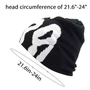Arcimatto Y2k Spider Beanie Hat Wool Acrylic Knit Skull Cap Winter Warm Streetwear MEA Design Hats for Women Man Teenagers(MEA Black)