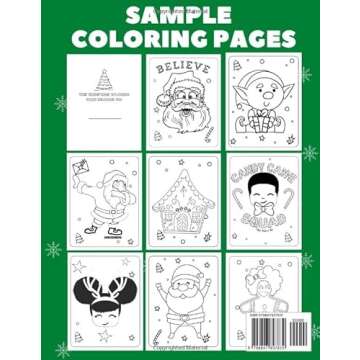 Cute Christmas Coloring Book: Large Print Coloring Book Featuring Black Santas, Christmas Decoration...