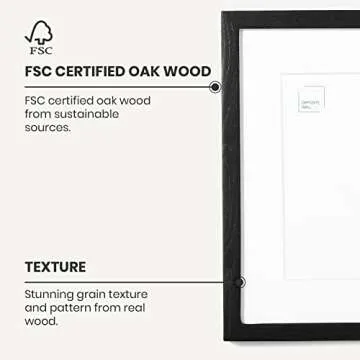 Stylish 20x20 Black Solid Oak Picture Frame for Any Occasion