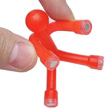 8PCS Translucence Novelty Mini Man Flexible Fridge Magnets, Toeoe Cute Rubber Magnet Men Refrigerator Magnets Magnetic Toy for Kids and Adults Office Fun Decorative Decoration