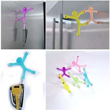 8PCS Translucence Novelty Mini Man Flexible Fridge Magnets, Toeoe Cute Rubber Magnet Men Refrigerator Magnets Magnetic Toy for Kids and Adults Office Fun Decorative Decoration