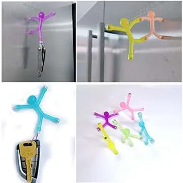 8PCS Translucence Novelty Mini Man Flexible Fridge Magnets, Toeoe Cute Rubber Magnet Men Refrigerator Magnets Magnetic Toy for Kids and Adults Office Fun Decorative Decoration