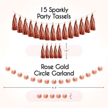 EpiqueOne Rose Gold Party Decoration Kit 36 Pieces