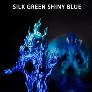 PLA 3D Printer Filament, PLA Filament Silk Green Shiny Blue PLA Filament 1.75mm +/- 0.02mm, 3D Print...