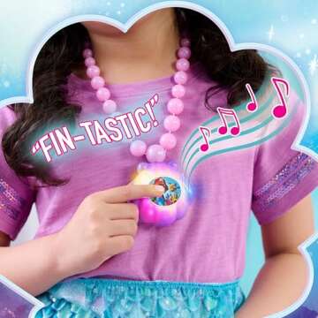 Disney Junior Ariel Ocean Glow Necklace with Lights and Sounds, Dress Up and Pretend Play, Kids Toys...
