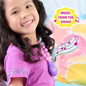 Disney Junior Ariel Ocean Glow Necklace with Lights and Sounds, Dress Up and Pretend Play, Kids Toys for Ages 3 Up by Just Play