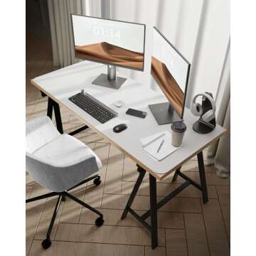 YSAGi Leather Desk Pad Protector, Office Desk Mat, Large Mouse Pad, Non-Slip PU Leather Desk Blotter...