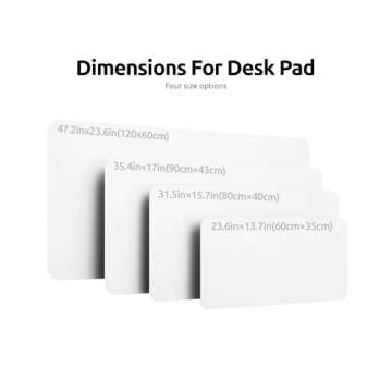 YSAGi Leather Desk Pad Protector, Office Desk Mat, Large Mouse Pad, Non-Slip PU Leather Desk Blotter, Laptop Desk Pad, Waterproof Desk Writing Pad for Office and Home (White, 47.2" x 23.6")