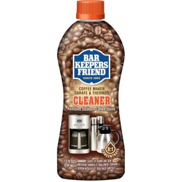 Bar Keepers Friend Coffee Maker Cleaner (2 x 12 oz) Removes Stains & Oily Residue from Espresso Mach...