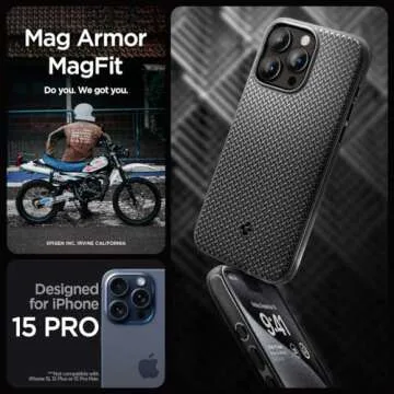 Spigen Mag Armor MagFit Designed for iPhone 15 Pro Case (2023) [Military-Grade Protection] Compatibl...