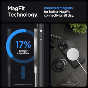 Spigen Mag Armor MagFit Designed for iPhone 15 Pro Case (2023) [Military-Grade Protection] Compatible with MagSafe - Matte Black