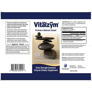 VITÄLZYM Proteolytic Systemic Enzymes Liquid Gel Capsules with Serrapeptase, Immune and Joint Suppo...