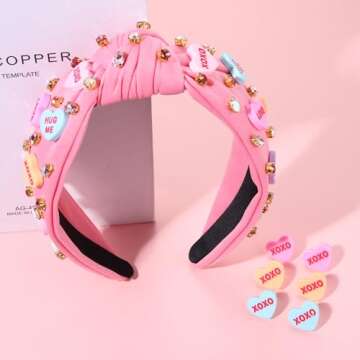 Charming Valentine's Day Headband for Women - XOXO Heart Design