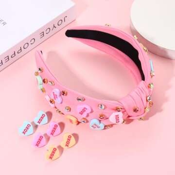 Charming Valentine's Day Headband for Women - XOXO Heart Design