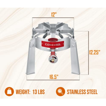 Concord Stainless Steel Deluxe Turkey Fryer Kit with Titan Burner