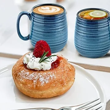 Hasense 20 oz Ceramic Coffee Mug - Blue, Dishwasher Safe