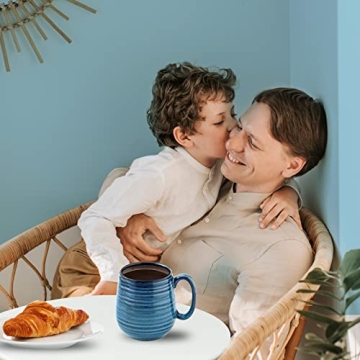 Hasense 20 oz Ceramic Coffee Mug - Blue, Dishwasher Safe