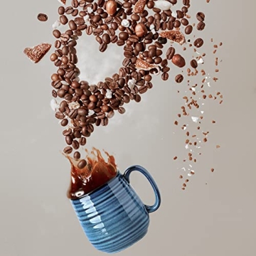 Hasense 20 oz Ceramic Coffee Mug - Blue, Dishwasher Safe