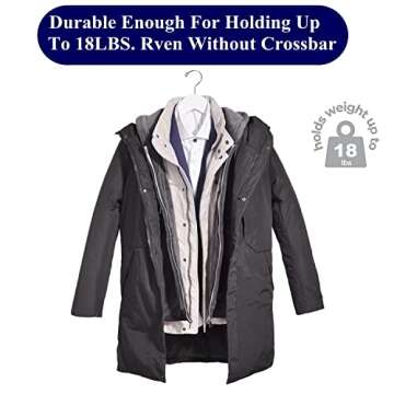 Amber Home 10 Pack White Wooden Hangers, White Wood Shirt Hangers with Notches for Dress, Clothes Hangers for Jacket, Coat, Bridal (White, 10)