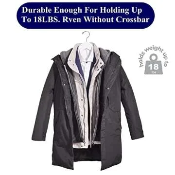 Amber Home 10 Pack White Wooden Hangers, White Wood Shirt Hangers with Notches for Dress, Clothes Hangers for Jacket, Coat, Bridal (White, 10)