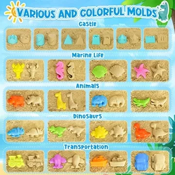 FHOZGECY 31Pcs Beach Sandbox Toys with Trucks