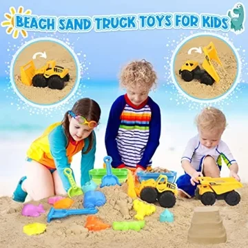 FHOZGECY 31Pcs Beach Sandbox Toys with Trucks