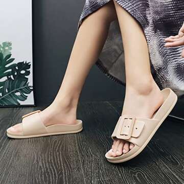 LLOUBIT Women's Cloud Slides with Arch Support Lightweight