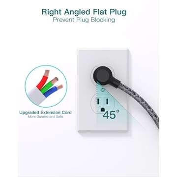 Power Strip Surge Protector, Addtam 6 Outlets and 3 USB Ports 5Ft Long Extension Cord, Flat Plug Overload Surge Protection Outlet Strip, Wall Mount for Home, Office and More, ETL Listed Black